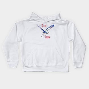 Flying (Blue Heron) Kids Hoodie